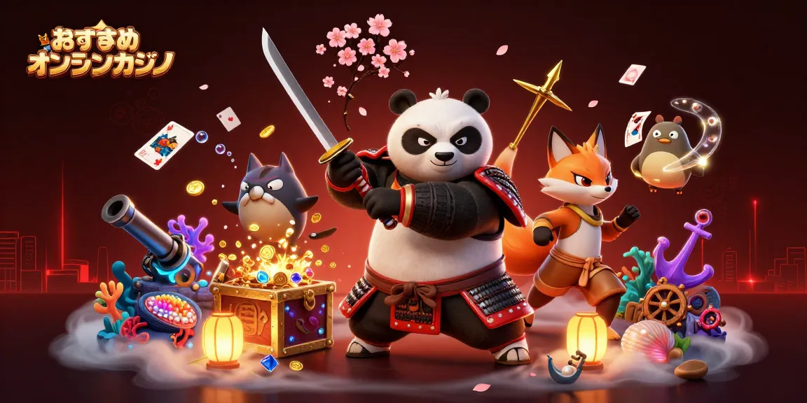 おすすめオンラインカジノをテーマにした、迫力あるキャラクターたちが織り成す3Dイラスト。