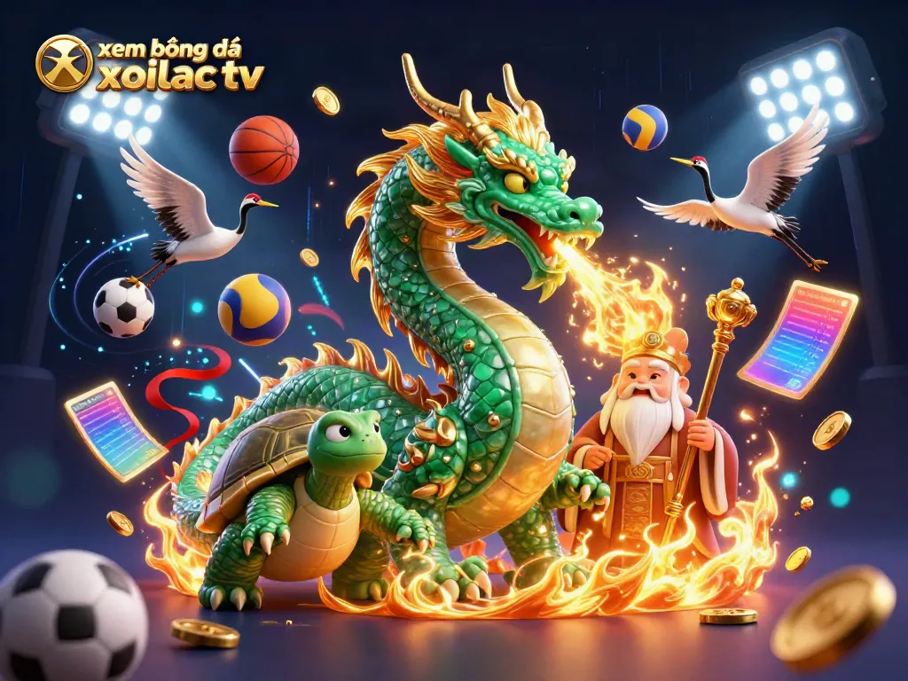 Engage with xem bóng đá xoilac tv while enjoying a vibrant 3D digital scene full of dynamic sports elements.