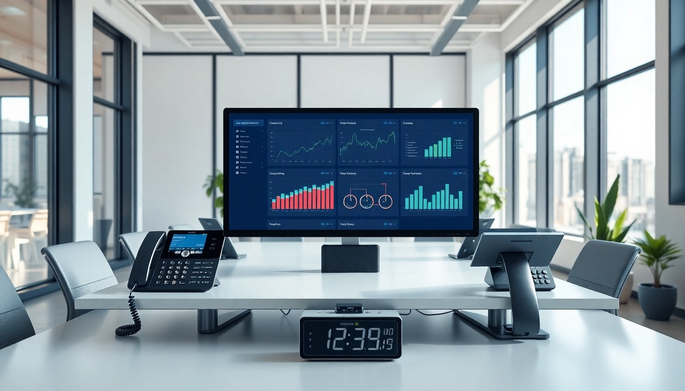 Showcasing a cloud business phone system in a modern office, enhancing communication solutions.