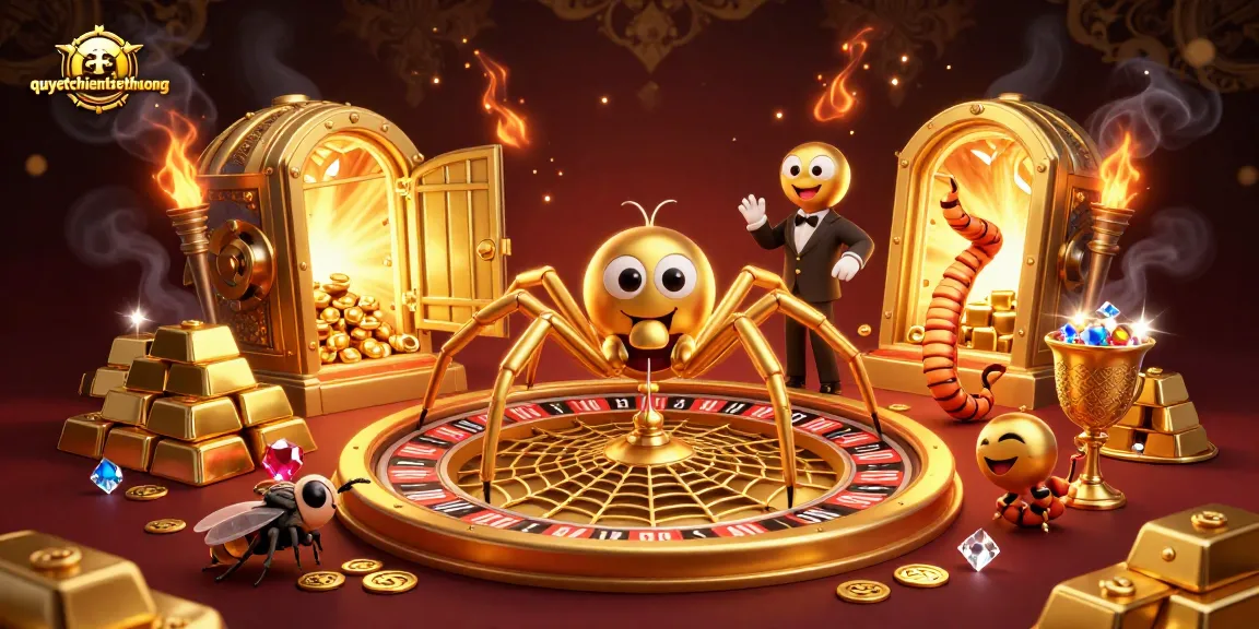 Engage in thrilling gameplay with Quyết Chiến Tiền Thưởng as bets are placed at the roulette wheel, featuring vibrant casino elements.