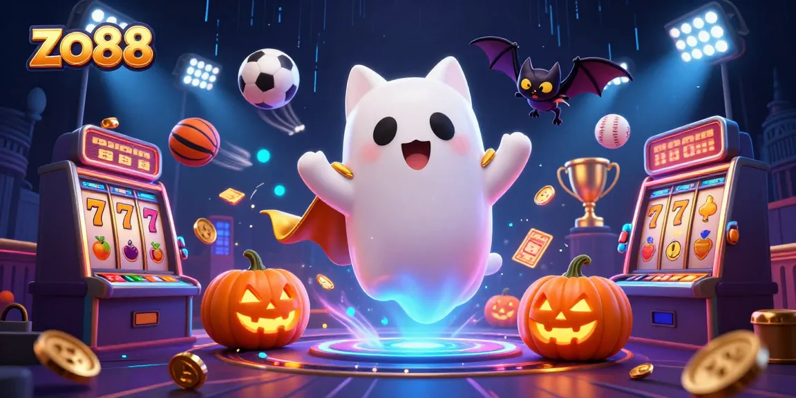 Experience thrilling wins at zo88 with a ghost cat and vampire bat in a magical casino.