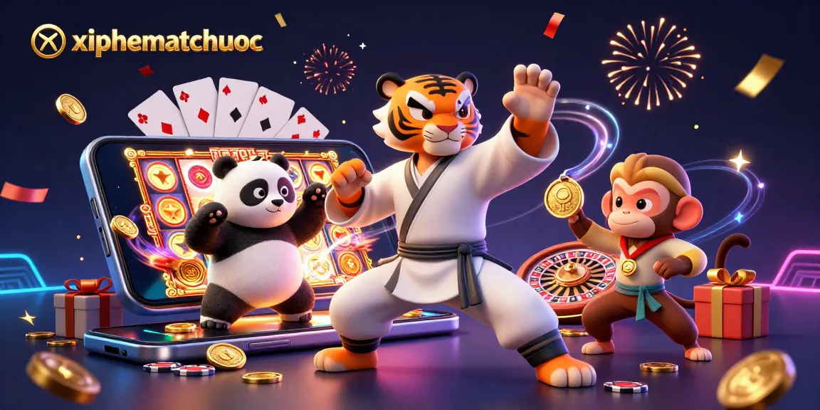 xiphematchuoc reveals a vibrant casino scene with a kung fu tiger master and fun game elements to engage players.