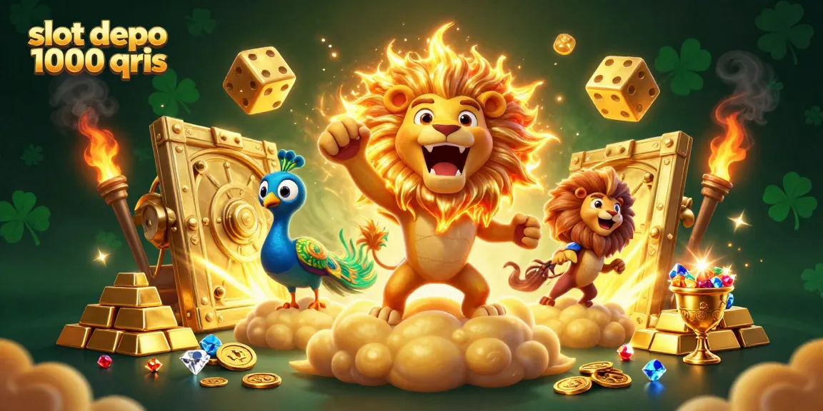 Memenangkan slot depo 1000 qris dengan simbol keberuntungan dan harta berkilau dalam permainan