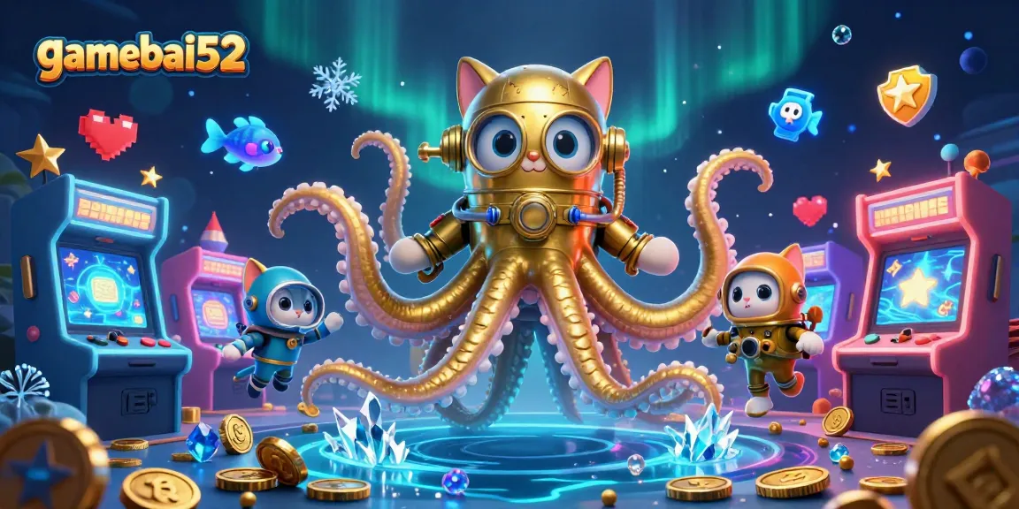 Join the action at gamebai52 with thrilling kraken, diving cat, and vibrant casino elements!