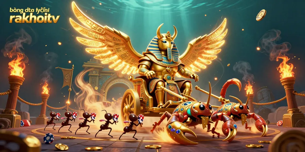 Experience lively online football action with bóng đá trực tuyến rakhoitv in this vibrant 3D illustration.