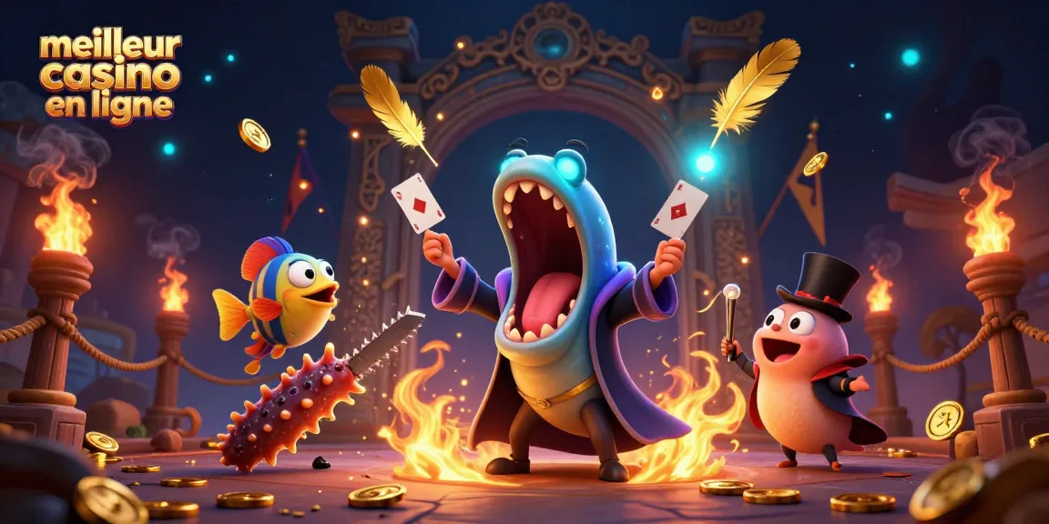 Meilleur casino en ligne : un mystérieux gouffre marin avec des créatures jouant à des cartes.