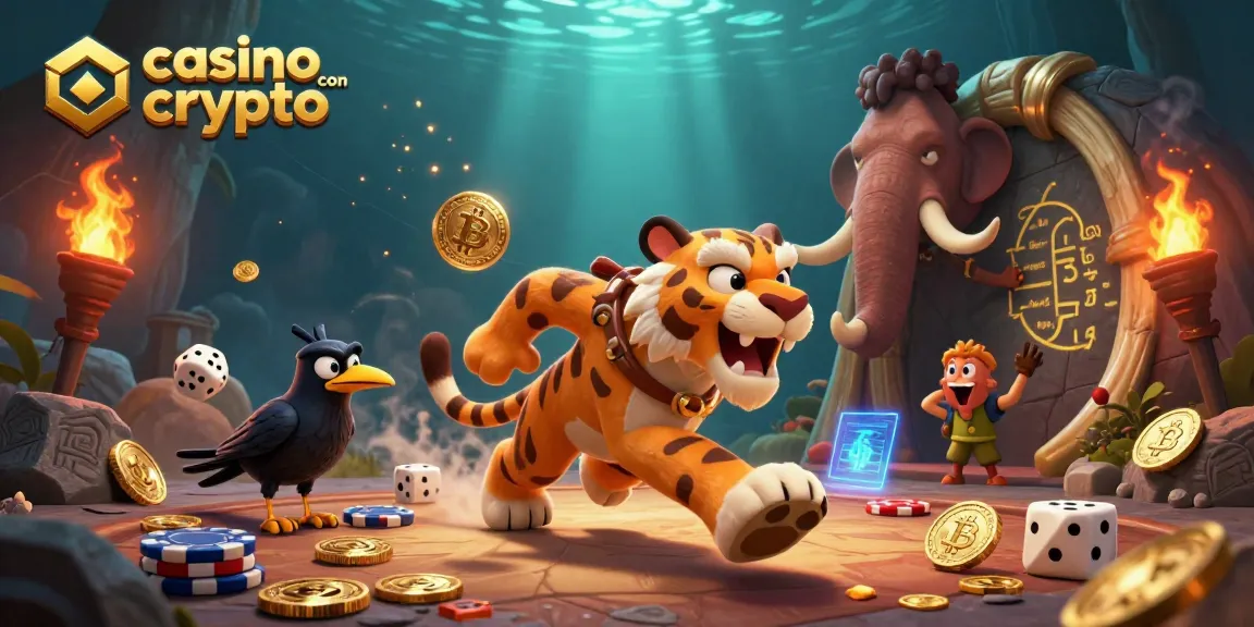 Scopri il divertimento nei giochi del casino con crypto, immagini di un'avventura preistorica.