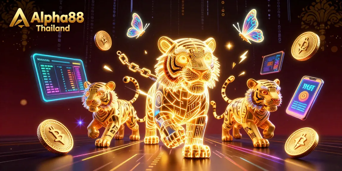 Engage with Alpha88 Thailand promotions in a vibrant casino landscape featuring neon elements.