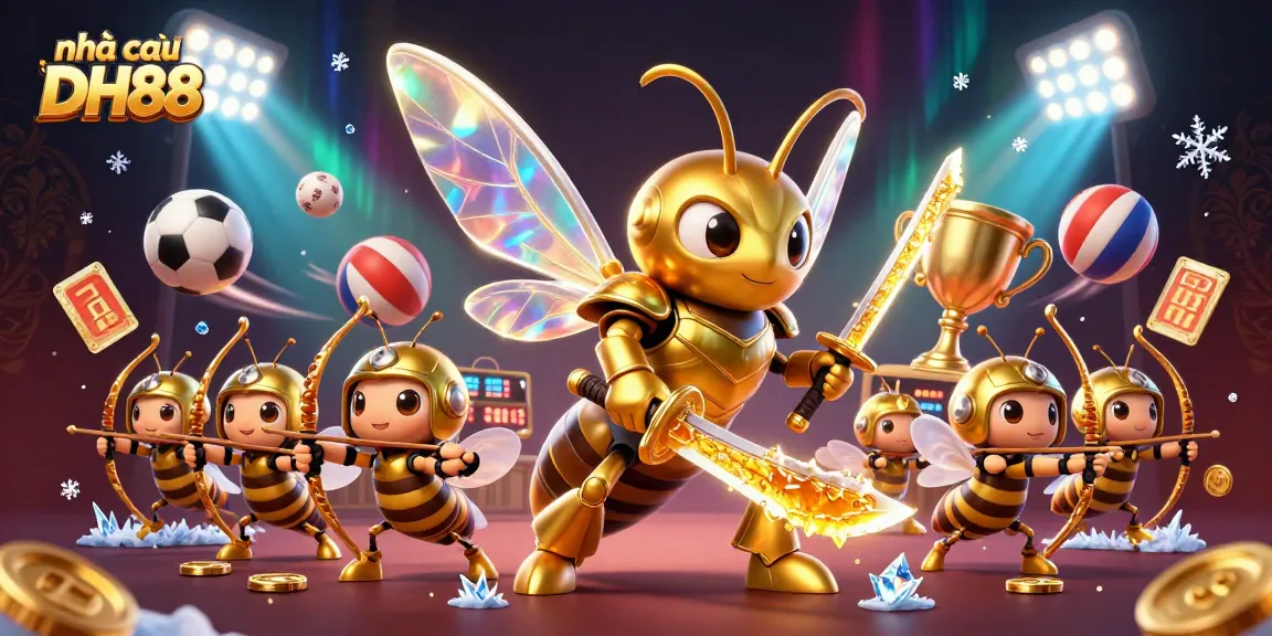 Experience the thrill of sports betting at nhà cái DH88 with dynamic 3D cartoon illustration capturing action and excitement.