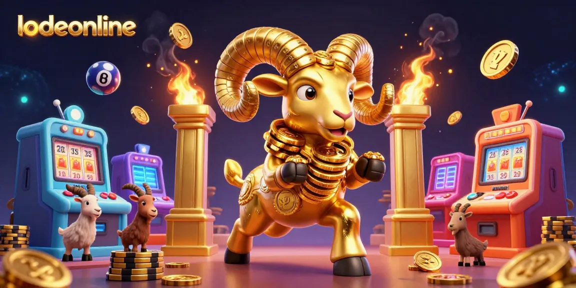 Experience exciting lodeonline lottery action with colorful game machines and golden elements.