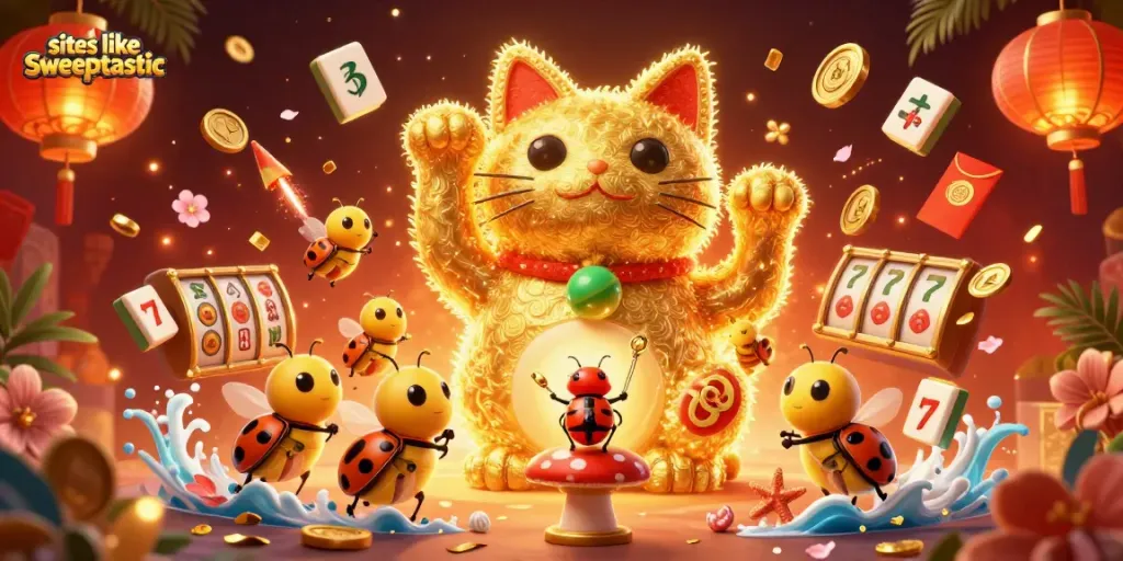 Experience excitement at sites like sweeptastic with vibrant gaming scenes and engaging characters.