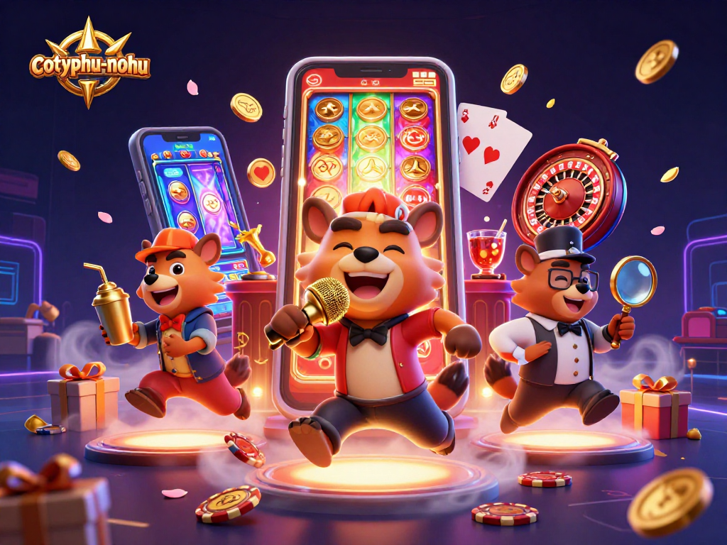 Cotyphu-nohu offers an exciting comedy casino experience with hyenas as characters showcasing vibrant gaming elements.