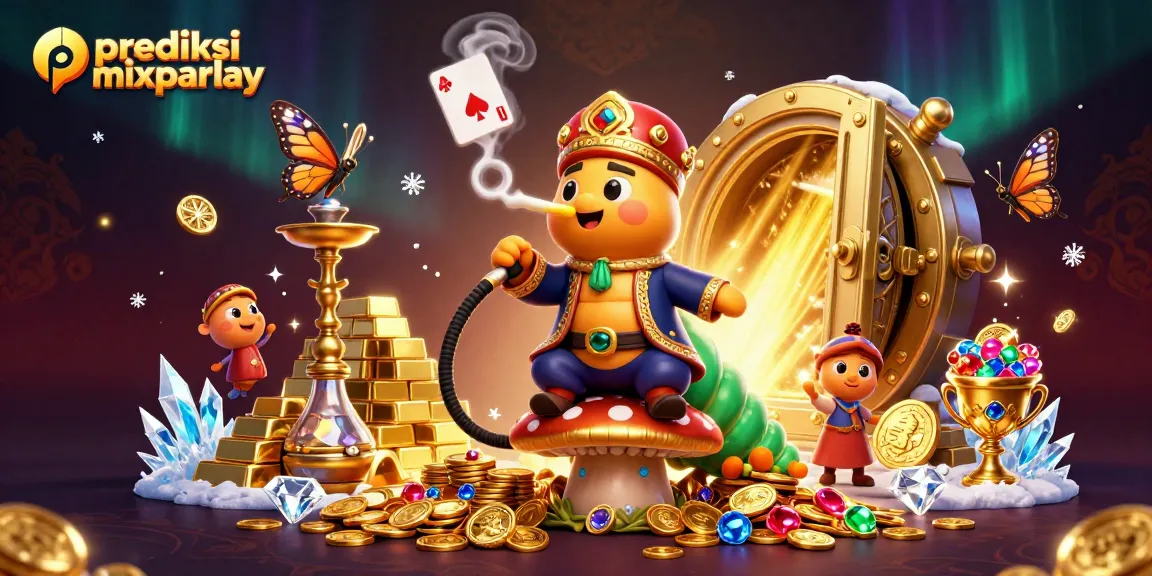 Bet on prediksi mixparlay in this vibrant 3D illustration of a casino fantasy scene.
