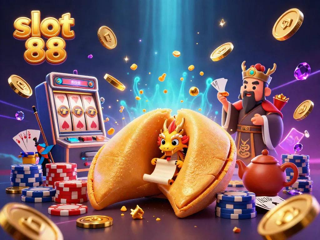 Experience thrilling gameplay with slot 88's vibrant 3D casino scene featuring golden fortunes.