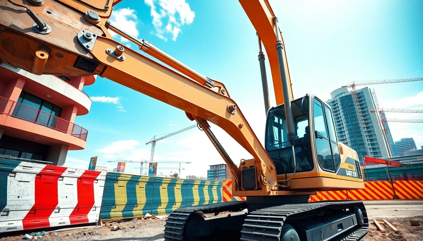 Gradall excavator demonstrating its capabilities in urban construction.