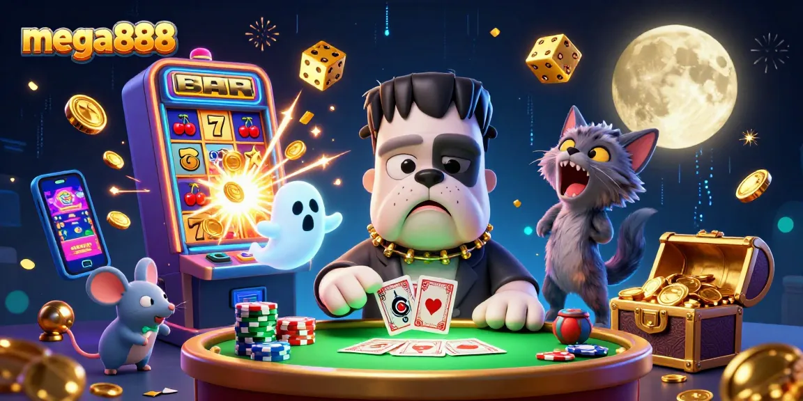 Experience mega888's thrilling casino excitement with lively characters and vibrant 3D elements.