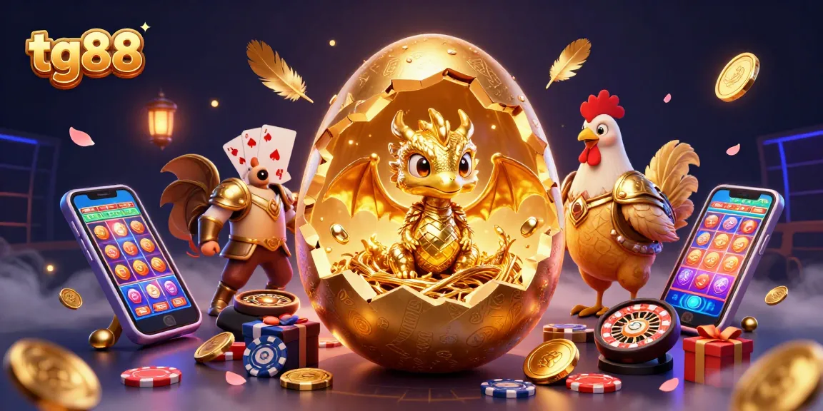 Engage with the thrilling tg88 casino experience featuring a golden dragon, poker chips, and dynamic game elements.