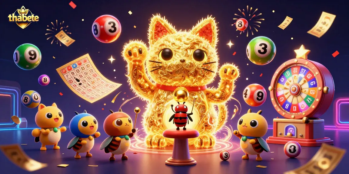 Engage with thabete's vibrant casino experience featuring a golden cat and lucky symbols.