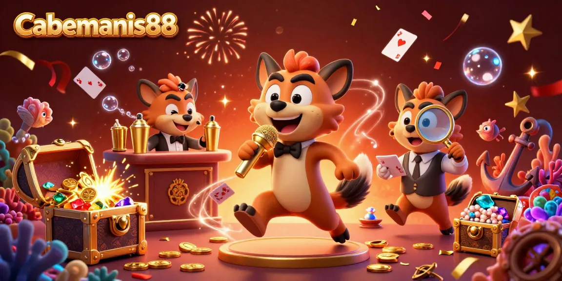 Experience thrilling gameplay at Cabemanis88 with unique casino vibes and vibrant hyena characters.
