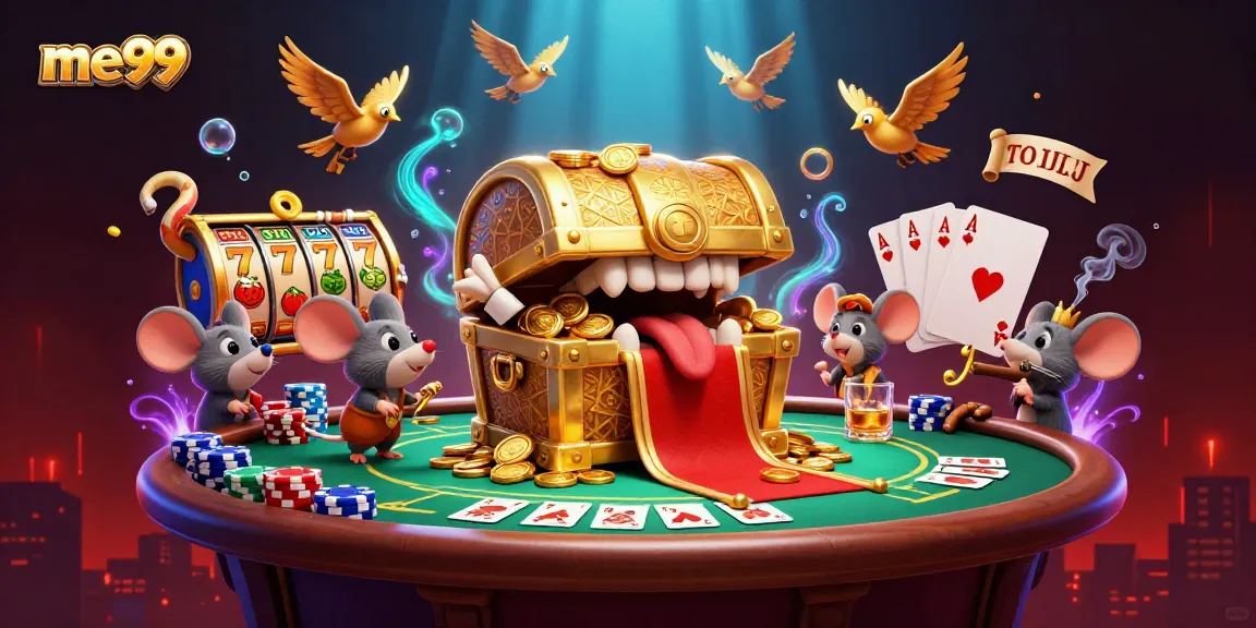 Play exciting games at me99 Casino with vibrant visuals featuring slots, poker, and rewards.
