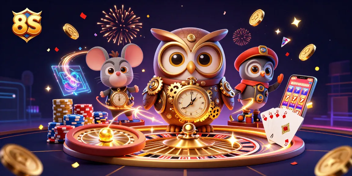 Spin and win big with 8S's captivating casino adventures featuring vibrant characters and thrilling gaming elements.
