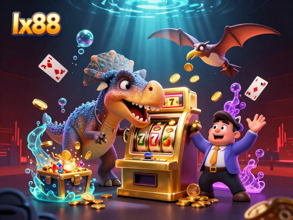 Catch the excitement of lx88 with a pachycephalosaurus winning jackpot coins at a vibrant casino!