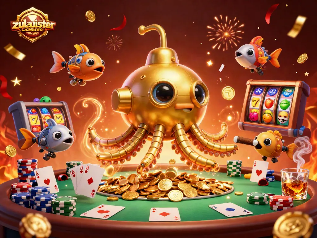 Engage with zulasistercasino and explore a vibrant casino world with golden kraken and lively slot reels.