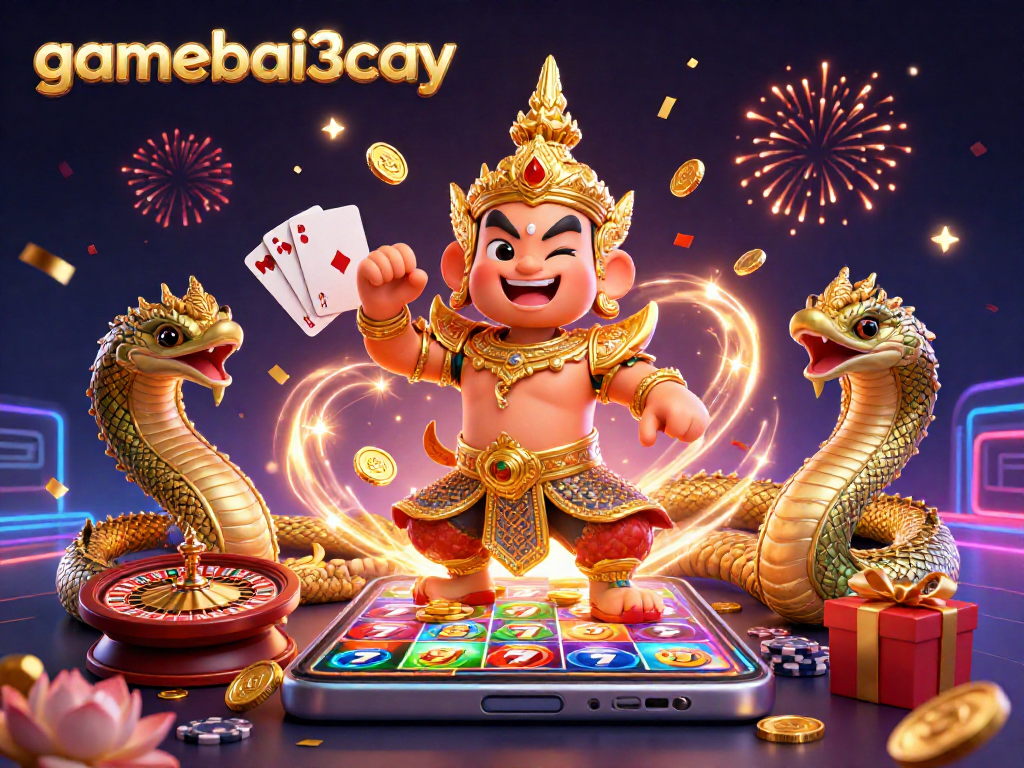 Engage in thrilling gameplay at gamebai3cay with vibrant slot machines and festive elements.