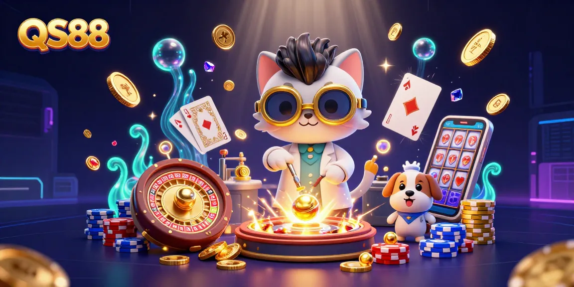 Bet and win with QS88's exciting slot games in a vibrant casino scene.