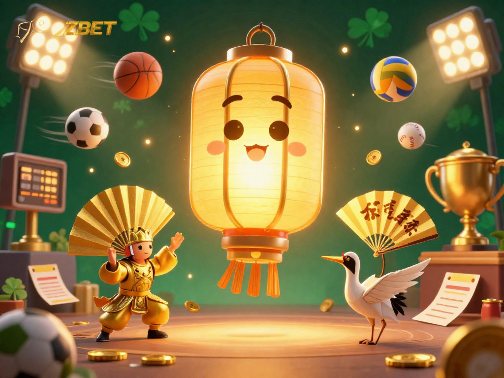 Experience the excitement of ZBET with dynamic sports action and vibrant casino elements in this captivating illustration.