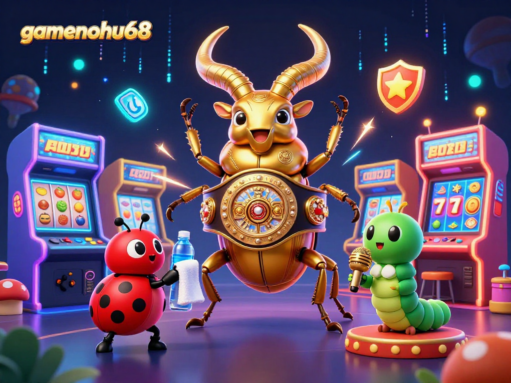 Engage in thrilling slots gameplay with gamenohu68 amidst vibrant casino elements.
