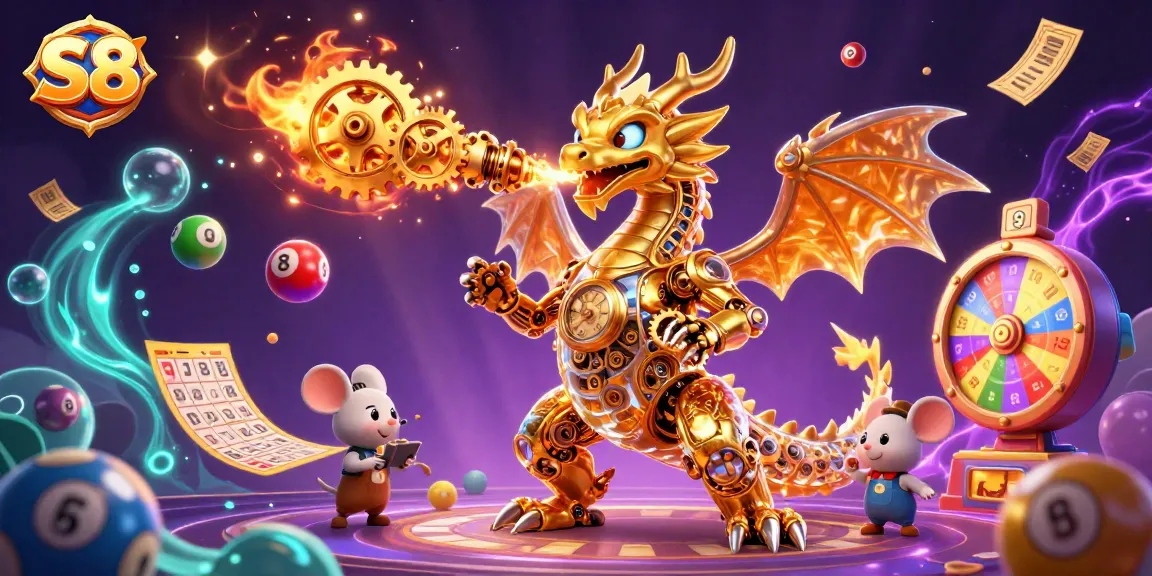 Experience thrilling gameplay at S8 with dice, colorful balls, and a fun golden dragon!