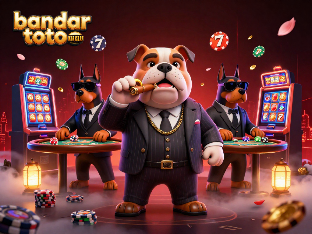 Experience high-stakes gaming at bandar toto macau with vibrant casino elements in a lively 3D scene.