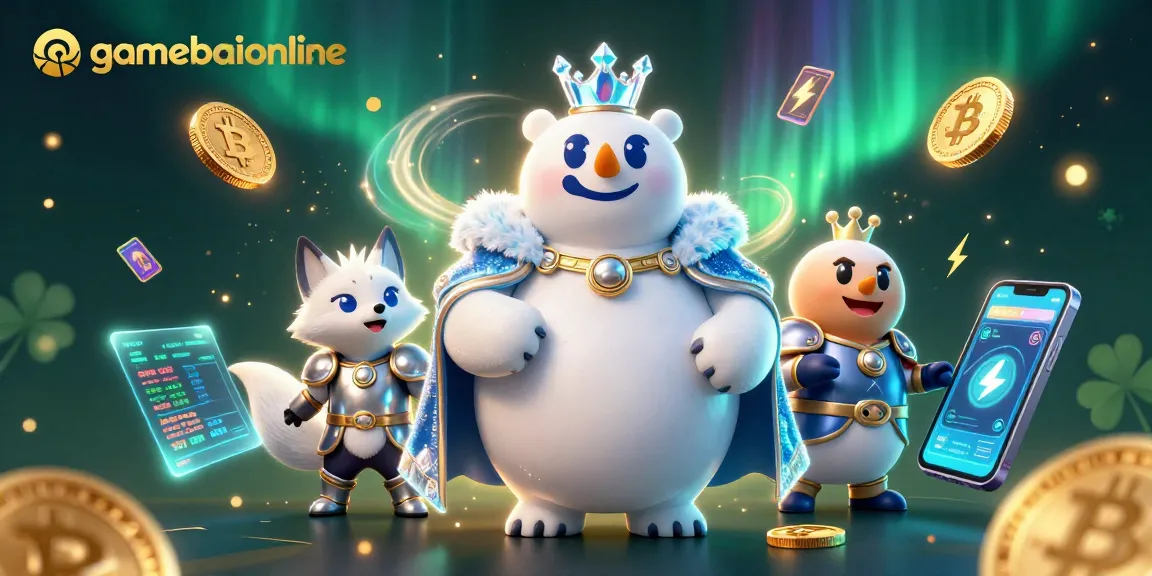Engage with gamebaiionline's thrilling gameplay featuring a polar bear and fox in a rich, animated scene.
