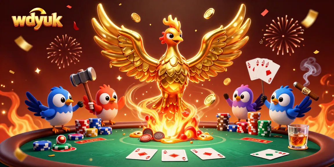 Win big with wdyuk: Epic poker action from a molten phoenix and lively game elements.