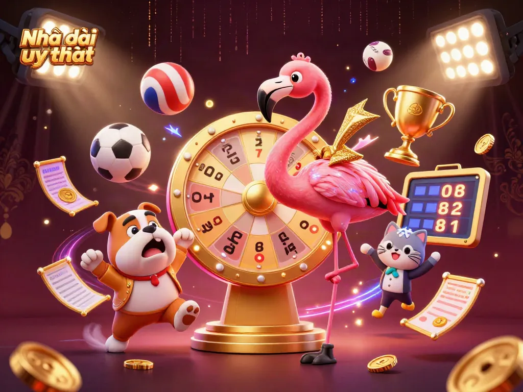 Engage with Nhà cái uy tín in a vibrant gambling scene featuring dynamic characters and elements.