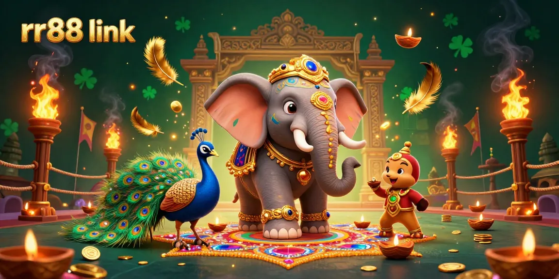 Experience the excitement of rr88 link with vibrant casino-themed 3D elements in a magical scene.