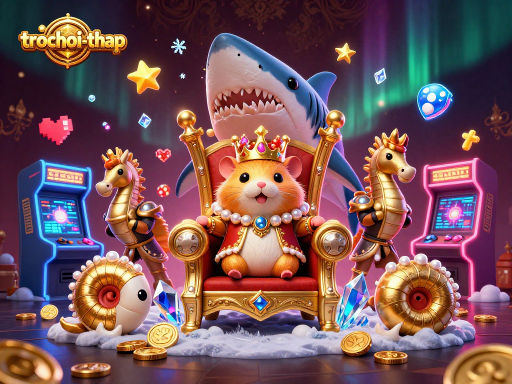 Engage with trochoi-thap for thrilling gameplay featuring vibrant characters in a colorful arcade.