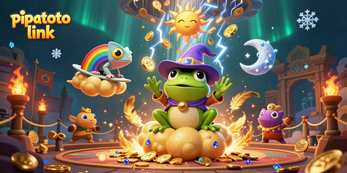 Plunge into excitement with the pipatoto link unveiling a grand jackpot adventure in this vibrant 3D casino illustration.