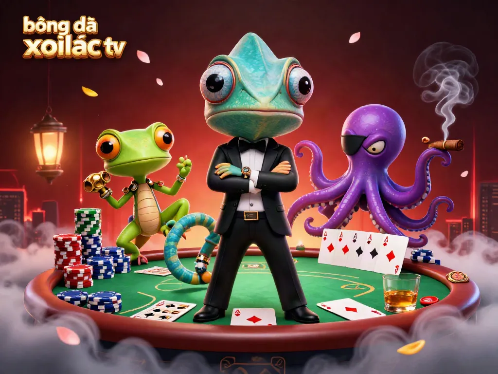 Experience bóng đá trực tuyến xoilac tv with an engaging 3D cartoon scene showcasing gambling excitement.