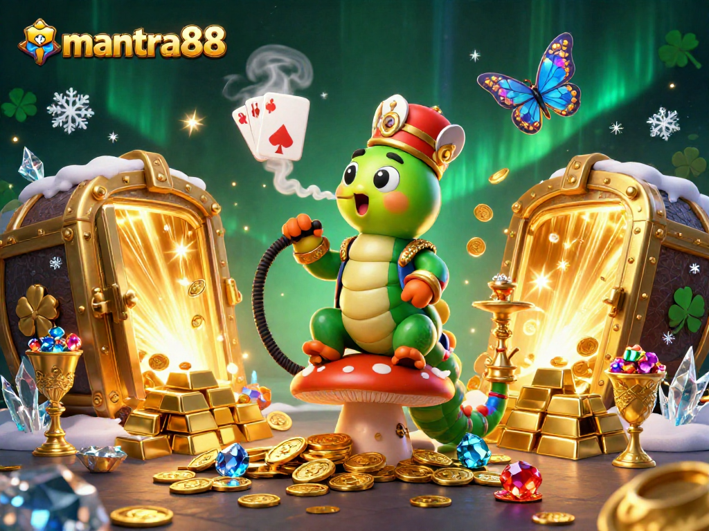 Experience thrilling gaming activities with mantra88's dazzling 3D casino illustration featuring classic characters.