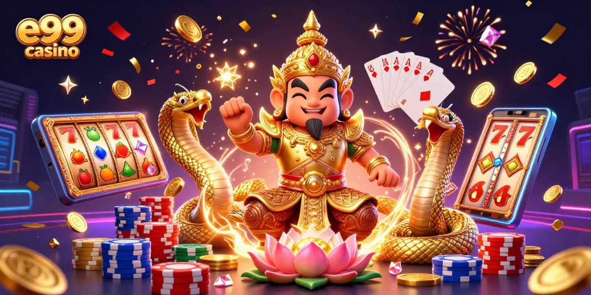e99 casino players winning with fun slot machines and vibrant casino elements