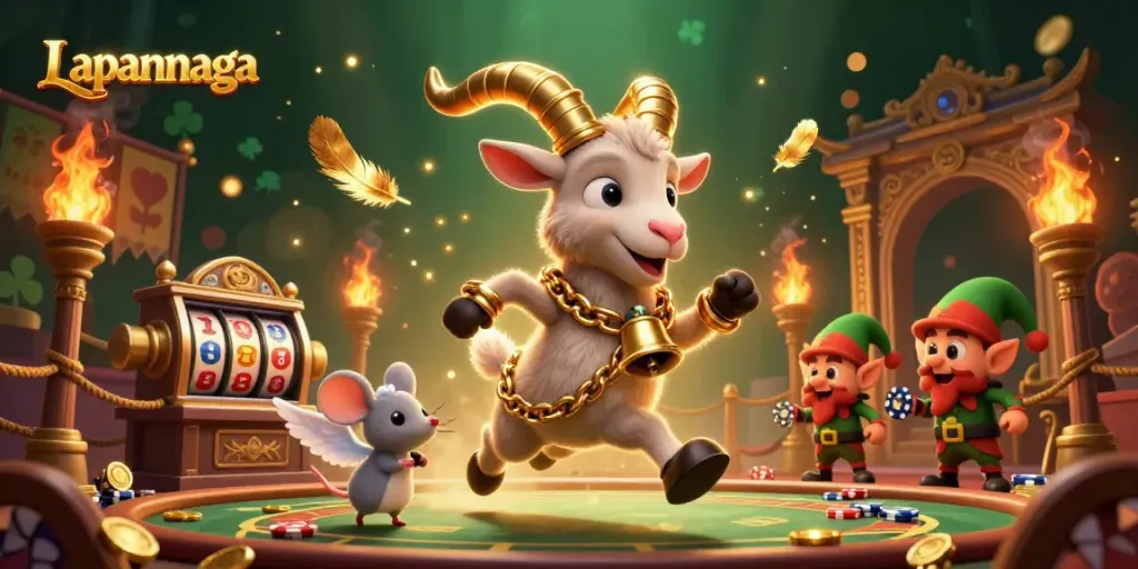 Experience the thrill of Lapannaga in a vibrant casino scene with playful characters and dynamic action.