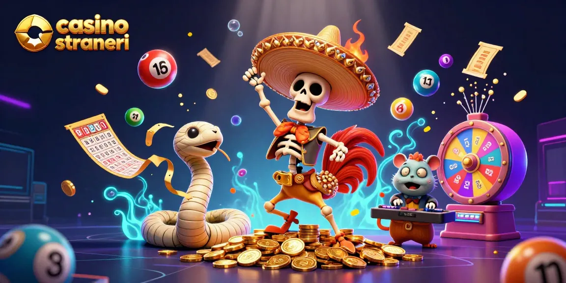 Gioca su casino online stranieri con un'illustrazione vivace di personaggi in un'atmosfera festosa.