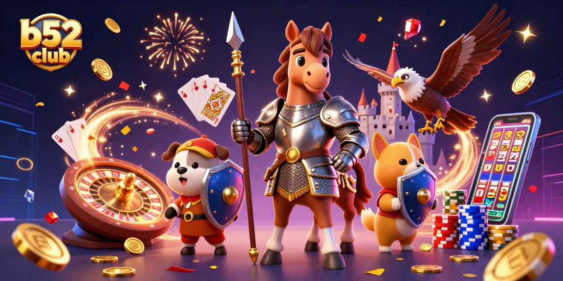 Play exciting games at b52 club with vibrant casino elements and thrilling characters.