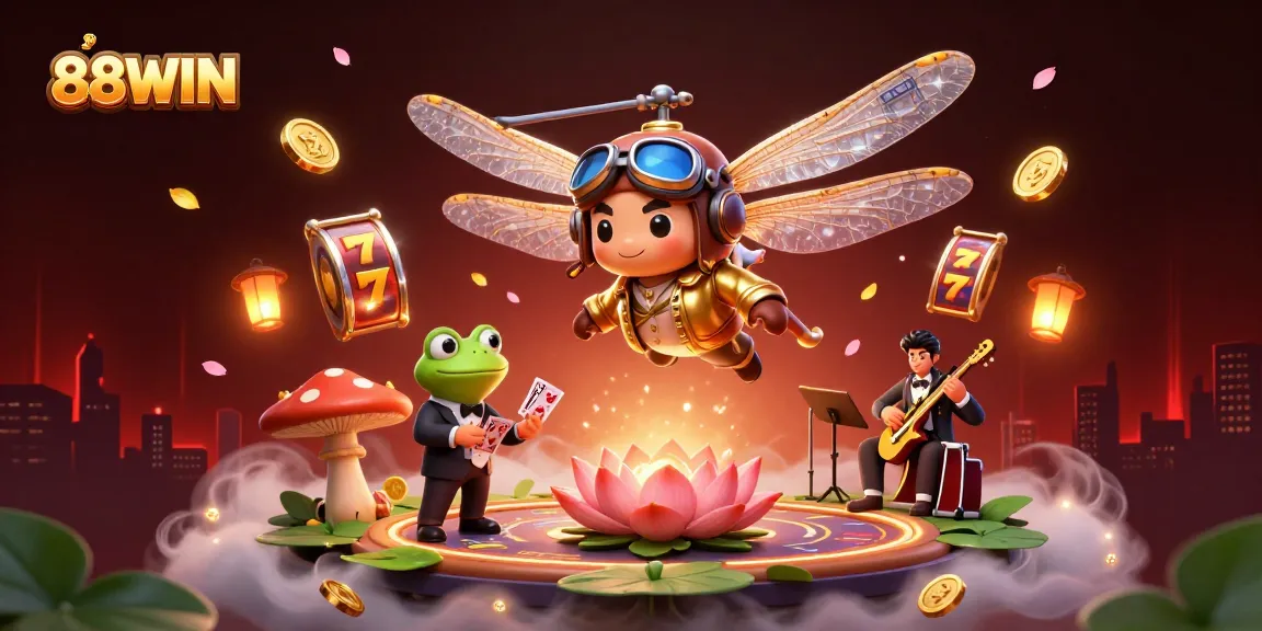 Experience thrilling gameplay at 88WIN with vibrant slot machines and engaging croupiers in action.