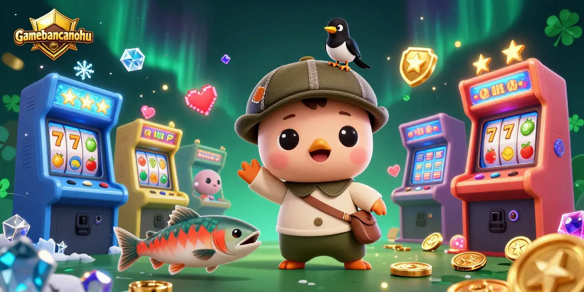 Experience gamebancanohu's thrilling slots with playful characters in a rich casino setting.