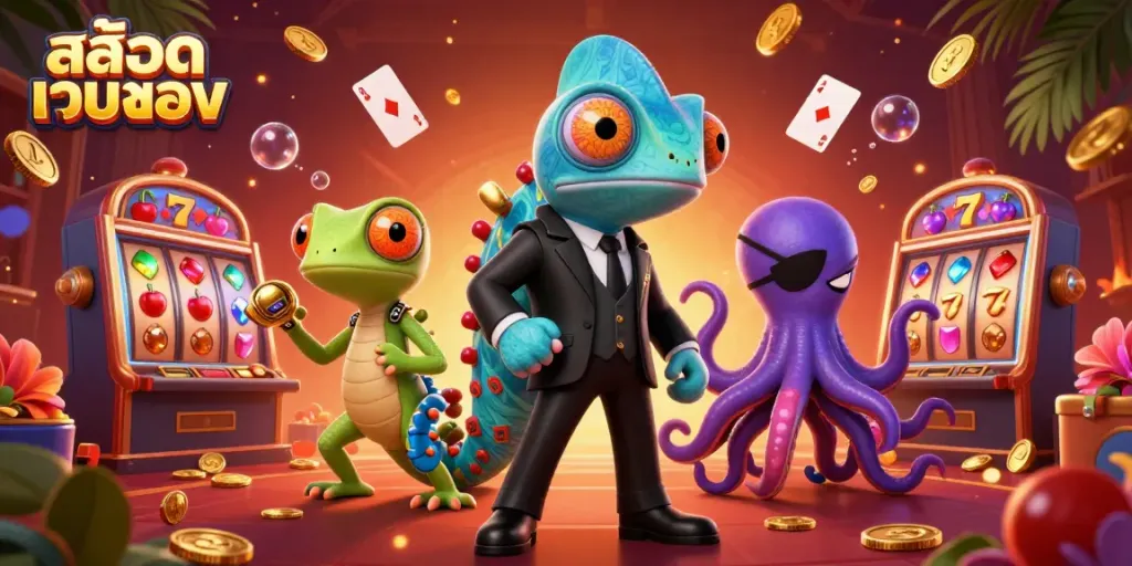 Experience the exciting world of สล็อตเว็บตรง with secret agent characters and vibrant gaming elements.