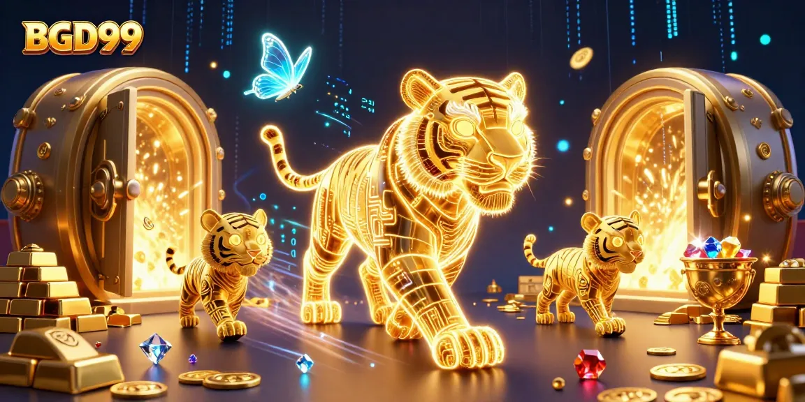 Experience the thrill of BGD99 with an explosion of gaming elements in a vibrant digital casino.
