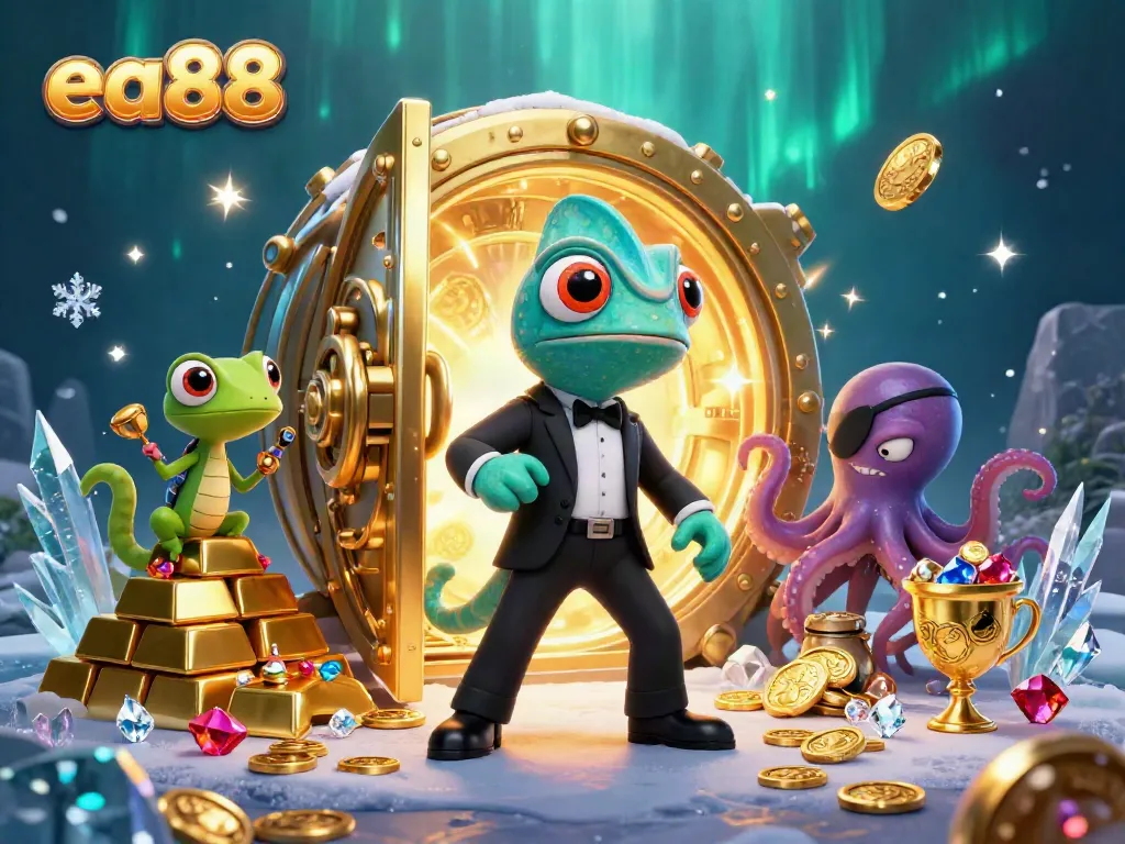 ea88 trải nghiệm chơi game sòng bạc với nhân vật hoạt hình đầy màu sắc và vàng ánh sáng đẹp mắt.